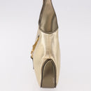 GUCCI Jackie Hand Pouch Leather Gold 005 0775 Auth 189055V-4