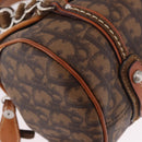 Christian Dior Trotter Canvas Romantic Chain Bag PVC Brown Silver Auth 189056-12