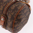 Christian Dior Trotter Canvas Romantic Chain Bag PVC Brown Silver Auth 189056-13