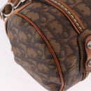 Christian Dior Trotter Canvas Romantic Chain Bag PVC Brown Silver Auth 189056-14