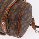 Christian Dior Trotter Canvas Romantic Chain Bag PVC Brown Silver Auth 189056-15