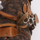 Christian Dior Trotter Canvas Romantic Chain Bag PVC Brown Silver Auth 189056-18