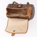 Christian Dior Trotter Canvas Romantic Chain Bag PVC Brown Silver Auth 189056-20