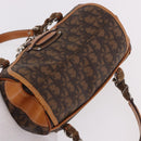 Christian Dior Trotter Canvas Romantic Chain Bag PVC Brown Silver Auth 189056-8