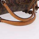 Christian Dior Trotter Canvas Romantic Chain Bag PVC Brown Silver Auth 189056-9