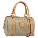 CELINE Macadam Canvas Boston Bag PVC 2way Beige Gold Auth 189057A-1