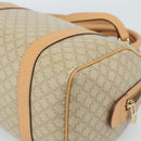 CELINE Macadam Canvas Boston Bag PVC 2way Beige Gold Auth 189057A-14