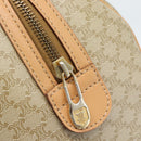 CELINE Macadam Canvas Boston Bag PVC 2way Beige Gold Auth 189057A-16