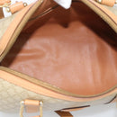 CELINE Macadam Canvas Boston Bag PVC 2way Beige Gold Auth 189057A-18
