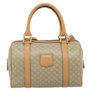 CELINE Macadam Canvas Boston Bag PVC 2way Beige Gold Auth 189057A-2