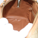 CELINE Macadam Canvas Boston Bag PVC 2way Beige Gold Auth 189057A-20