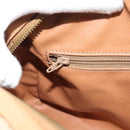 CELINE Macadam Canvas Boston Bag PVC 2way Beige Gold Auth 189057A-21
