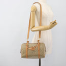 CELINE Macadam Canvas Boston Bag PVC 2way Beige Gold Auth 189057A-23