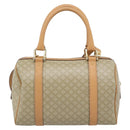 CELINE Macadam Canvas Boston Bag PVC 2way Beige Gold Auth 189057A-3