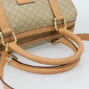 CELINE Macadam Canvas Boston Bag PVC 2way Beige Gold Auth 189057A-7