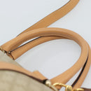 CELINE Macadam Canvas Boston Bag PVC 2way Beige Gold Auth 189057A-8