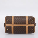CELINE Macadam Canvas Boston Bag PVC Leather 2way Brown Gold Auth 189058-10