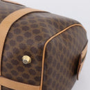 CELINE Macadam Canvas Boston Bag PVC Leather 2way Brown Gold Auth 189058-11