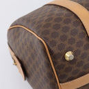 CELINE Macadam Canvas Boston Bag PVC Leather 2way Brown Gold Auth 189058-12