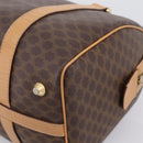 CELINE Macadam Canvas Boston Bag PVC Leather 2way Brown Gold Auth 189058-13