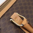 CELINE Macadam Canvas Boston Bag PVC Leather 2way Brown Gold Auth 189058-15