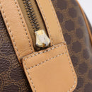 CELINE Macadam Canvas Boston Bag PVC Leather 2way Brown Gold Auth 189058-16