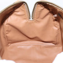 CELINE Macadam Canvas Boston Bag PVC Leather 2way Brown Gold Auth 189058-19