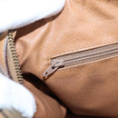 CELINE Macadam Canvas Boston Bag PVC Leather 2way Brown Gold Auth 189058-21