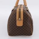 CELINE Macadam Canvas Boston Bag PVC Leather 2way Brown Gold Auth 189058-4