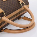 CELINE Macadam Canvas Boston Bag PVC Leather 2way Brown Gold Auth 189058-7