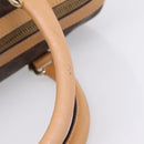 CELINE Macadam Canvas Boston Bag PVC Leather 2way Brown Gold Auth 189058-8