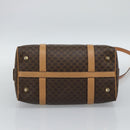 CELINE Macadam Canvas Boston Bag PVC Leather 2way Brown Gold Auth 189058A-5