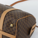 CELINE Macadam Canvas Boston Bag PVC Leather 2way Brown Gold Auth 189058A-10