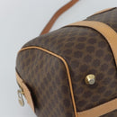 CELINE Macadam Canvas Boston Bag PVC Leather 2way Brown Gold Auth 189058A-15