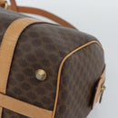 CELINE Macadam Canvas Boston Bag PVC Leather 2way Brown Gold Auth 189058A-16