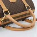 CELINE Macadam Canvas Boston Bag PVC Leather 2way Brown Gold Auth 189058A-7