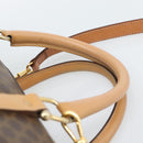 CELINE Macadam Canvas Boston Bag PVC Leather 2way Brown Gold Auth 189058A-8