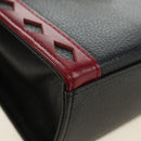 SAINT LAURENT Hand Bag Leather 2way Black Gold Auth 189059A-10