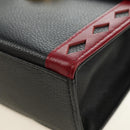 SAINT LAURENT Hand Bag Leather 2way Black Gold Auth 189059A-15