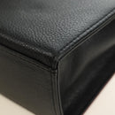 SAINT LAURENT Hand Bag Leather 2way Black Gold Auth 189059A-17