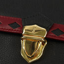 SAINT LAURENT Hand Bag Leather 2way Black Gold Auth 189059A-18