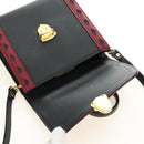 SAINT LAURENT Hand Bag Leather 2way Black Gold Auth 189059A-19