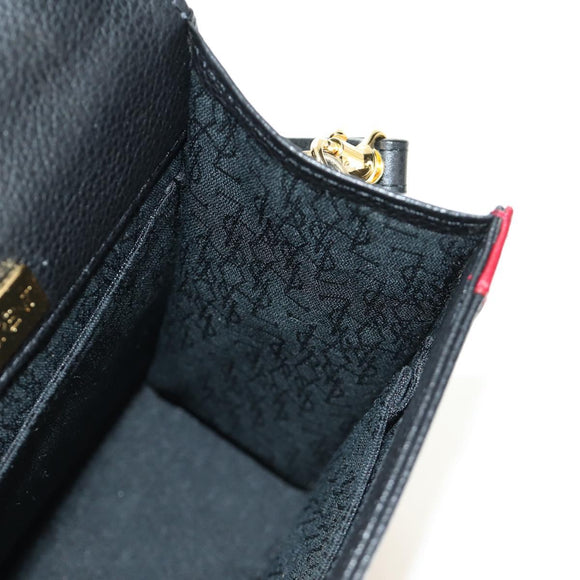 SAINT LAURENT Hand Bag Leather 2way Black Gold Auth 189059A