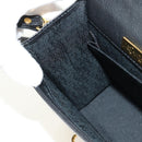 SAINT LAURENT Hand Bag Leather 2way Black Gold Auth 189059A-22