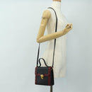 SAINT LAURENT Hand Bag Leather 2way Black Gold Auth 189059A-24