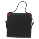 SAINT LAURENT Hand Bag Leather 2way Black Gold Auth 189059A-2