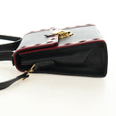 SAINT LAURENT Hand Bag Leather 2way Black Gold Auth 189059A-3