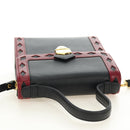 SAINT LAURENT Hand Bag Leather 2way Black Gold Auth 189059A-6
