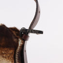 FENDI Mamma Baguette Shoulder Bag Harako leather Brown Silver Auth 189060A-18
