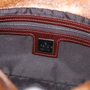 FENDI Mamma Baguette Shoulder Bag Harako leather Brown Silver Auth 189060A-20